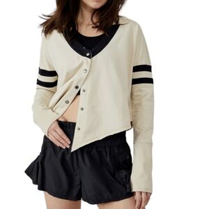 Free People Cream and Black Top